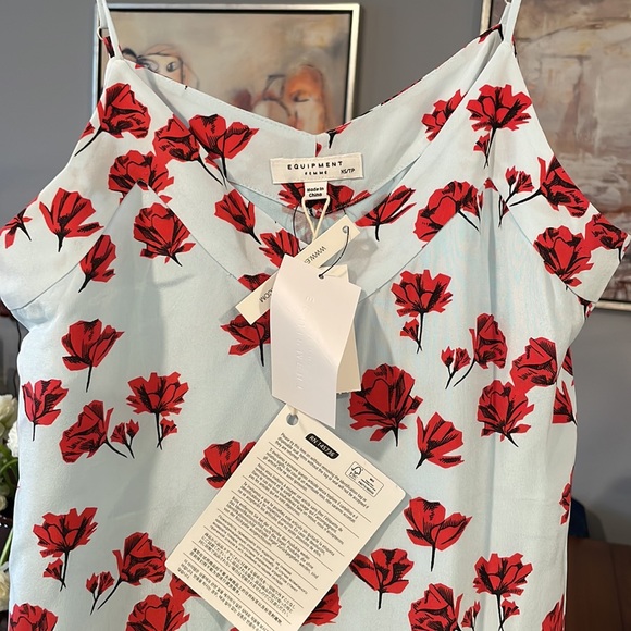 Equipment Dresses Equipment Silk Dress Floral Print Sky Blue Poshmark